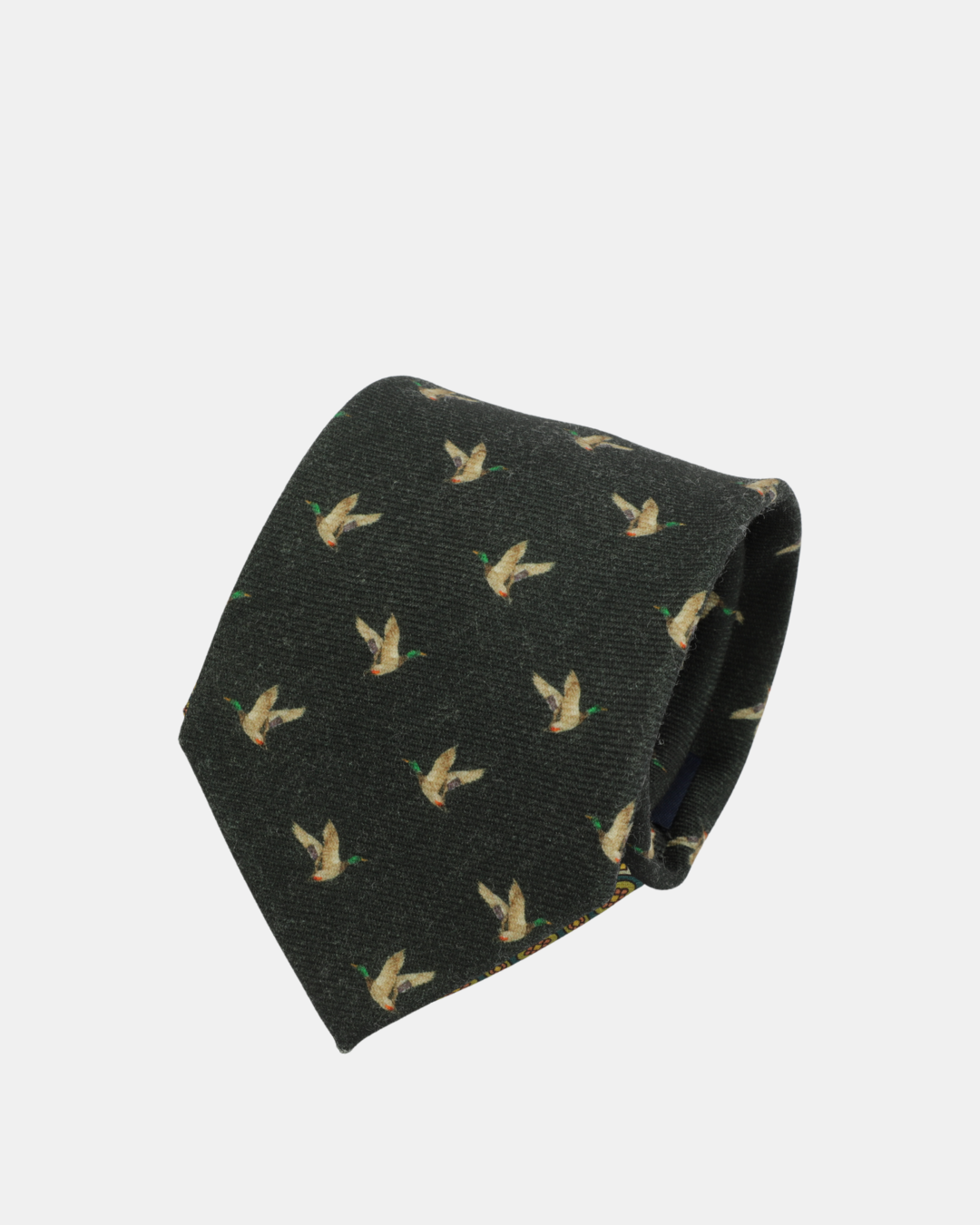 Corbata Lana Patos Verde