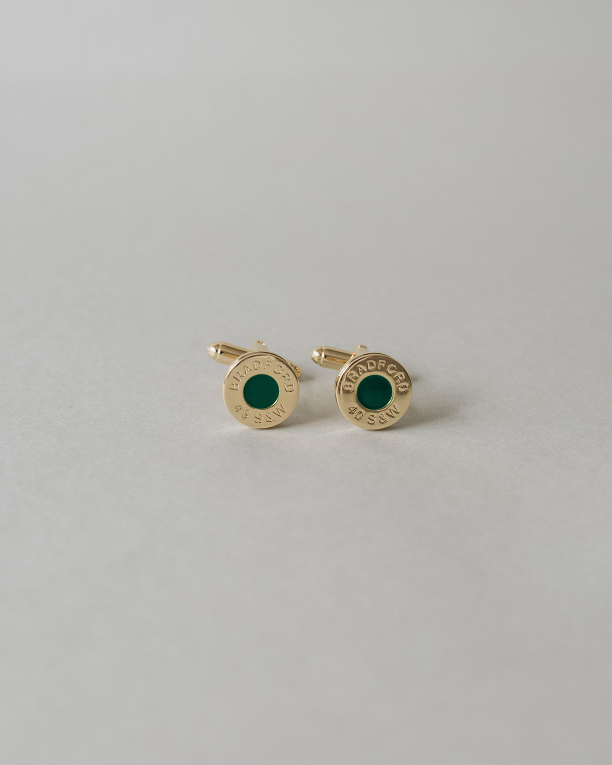 Gemelos Bala Dorado - Esmalte Verde